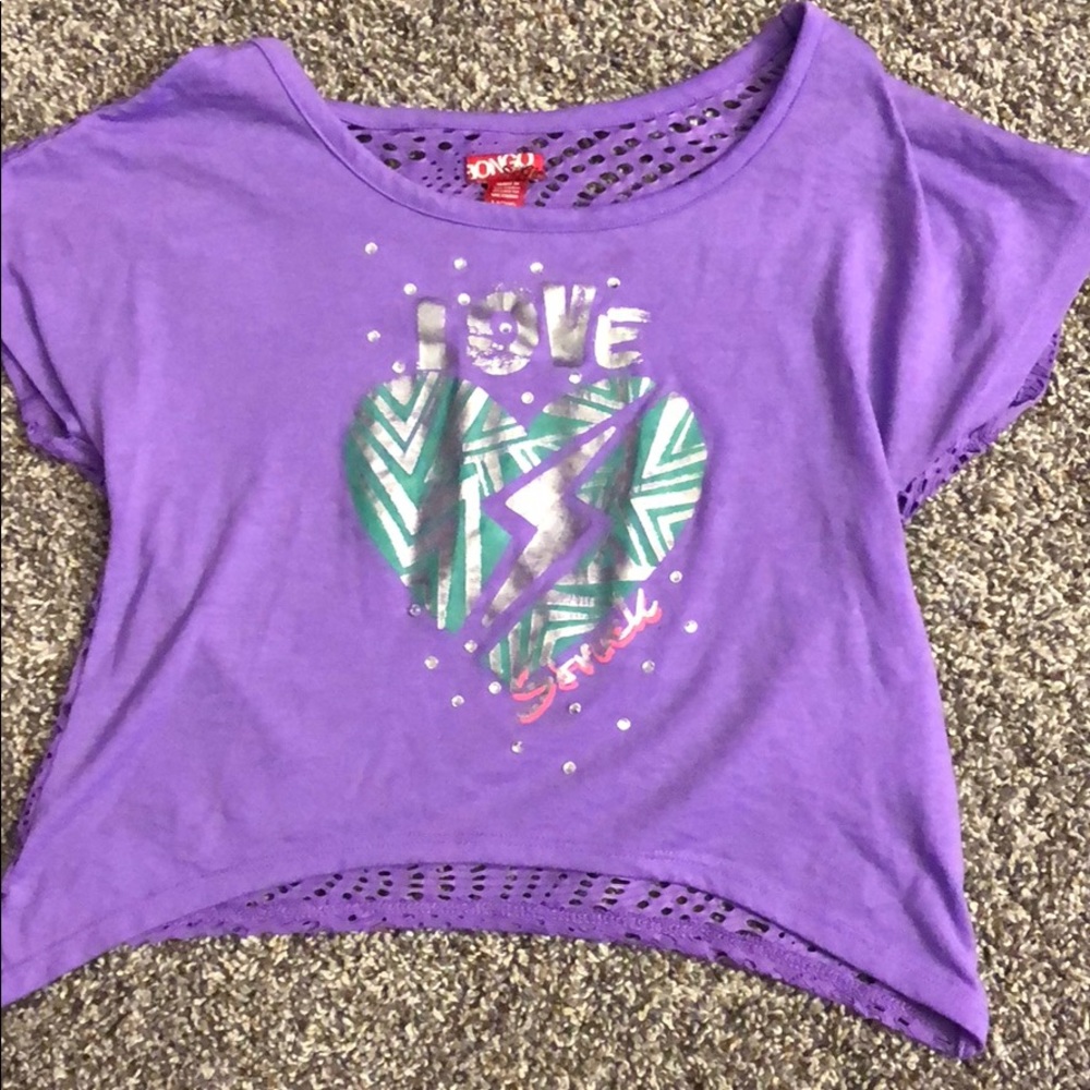 Purple Medium 7/8 girls belly shirt